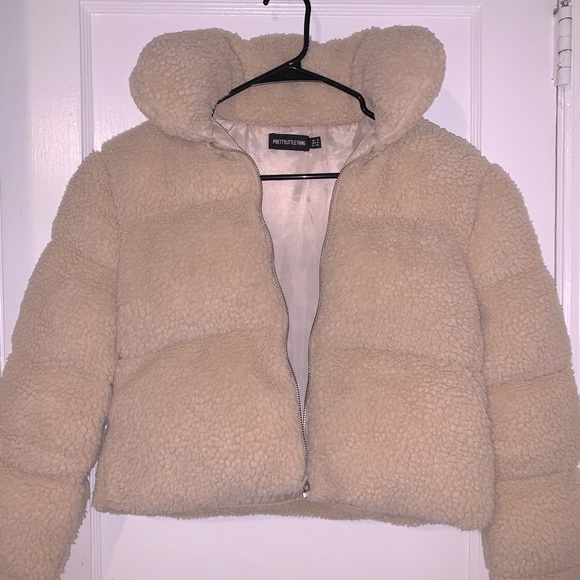 PrettyLittleThing Jackets & Blazers - Teddy Bear Cropped Jacket